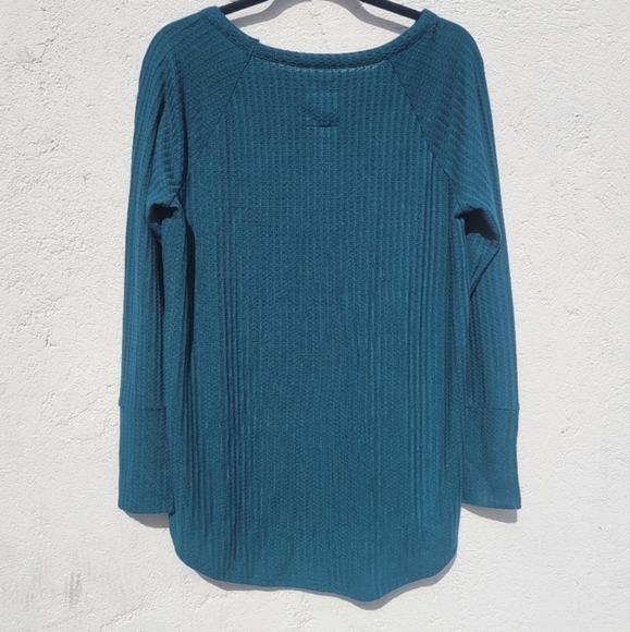 NWT Chaser Women's Thermal Waffle Knit Scoop Neck Long Sleeve Tunic Top Size XL - Picture 4 of 9